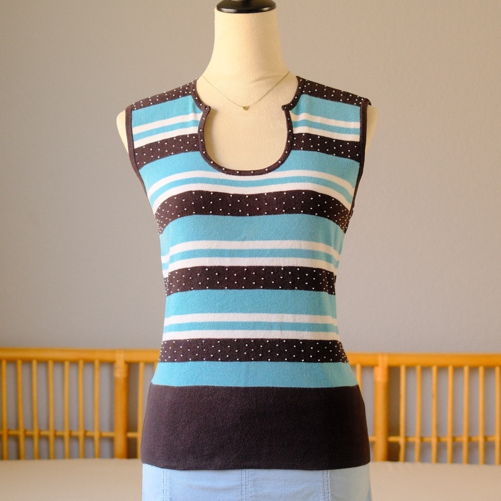 Y2K Office Siren Beaded Stripe Knit Tank – Hampshire Studio
